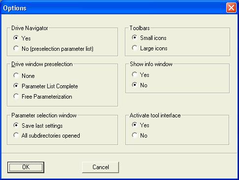 Settings for Drive Navigator under Tools -> Options (Fig. 8-11): Fig.
