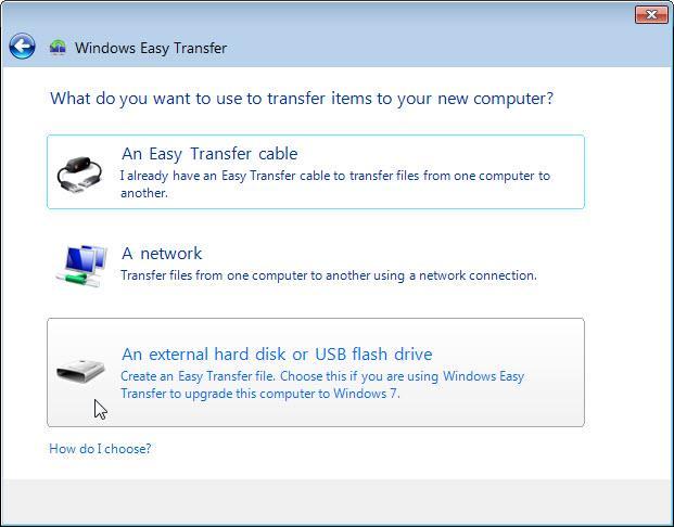 Click Start > All Programs > Accessories > System Tools > Windows Easy Transfer. The Welcome to Windows Easy Transfer window opens.
