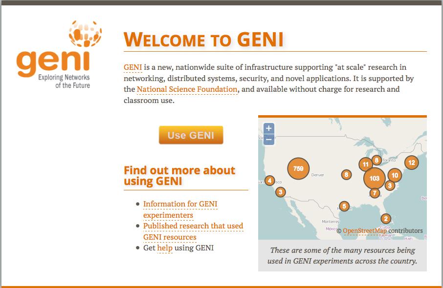 Use the GENI Portal and Jacks Sponsored by the National Science