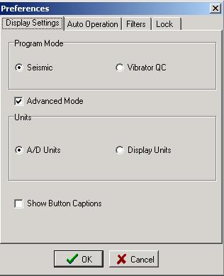 5.4.8 Display Settings The Display Settings menu allows the user to select either the A/D units (Volts), or some other display unit which