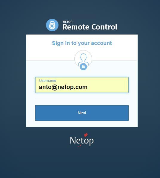 2. Click Next. 3. Enter your Netop Portal account password: 4. Click Next. 5.