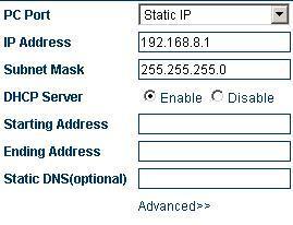 subnet mask (the network section of the IP address should be different from that of the LAN port to prevent conflict). C.