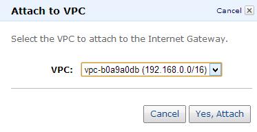 The Internet gateway is now associated with the Amazon VPC.