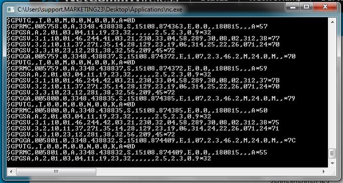To test that the data stream is working, check your TCP server s output.