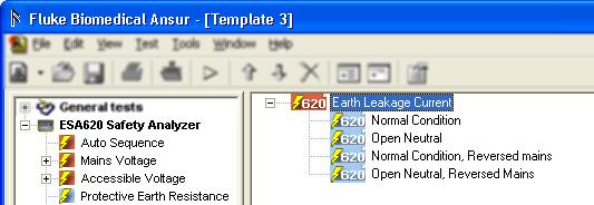 Advanced Features Basic Test Reports 4 Figure 4-11. Add an Earth Leakage Current Test gex25.bmp 2.