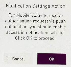 Tap the OK button to save the token name. Step 9: Allow Notifications a.