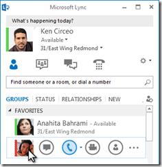 Lync 2013 Updated Lync client for improved usability Hover bar for