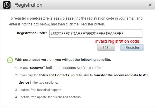If your activation code is invalid, the registration process shall fail. 5. Recoverable Data Types DVDFab ifonerestore has both Windows and Mac versions.