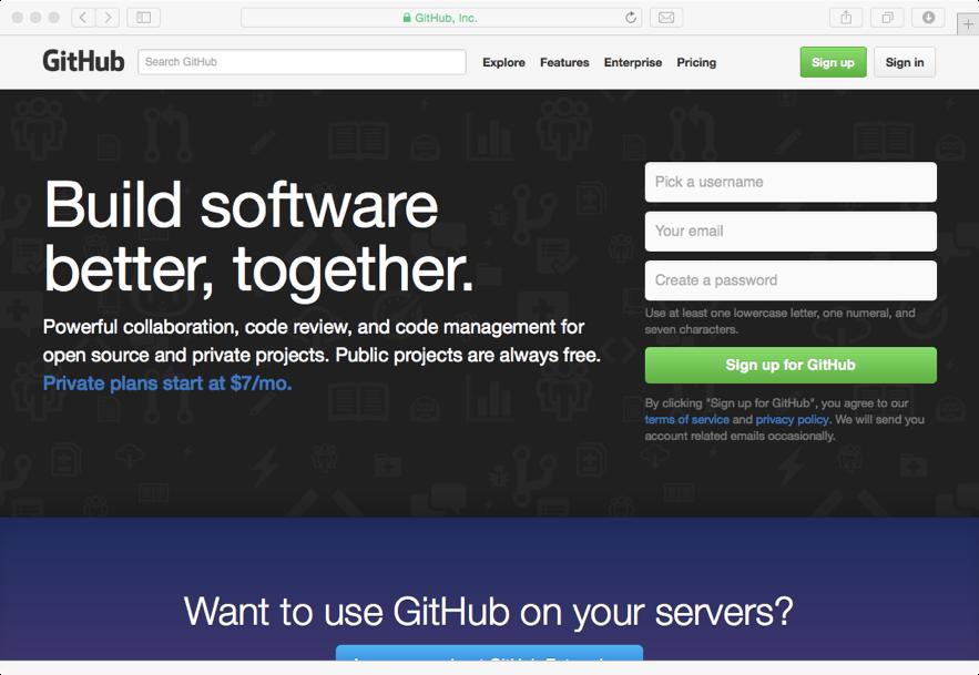 First sign up for a GitHub