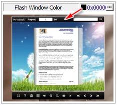 (6) Flash Window Color This color will be applied on all flash windows, such as the book