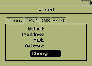 sudo reboot Seejärel tuleb EV3 ekraanil liikuda paremale ning avada vaheleht IPv4, sealt liikuda alla ja valida Change... (Joonis 23), seejärel Load Linux defaults (Joonis 24).