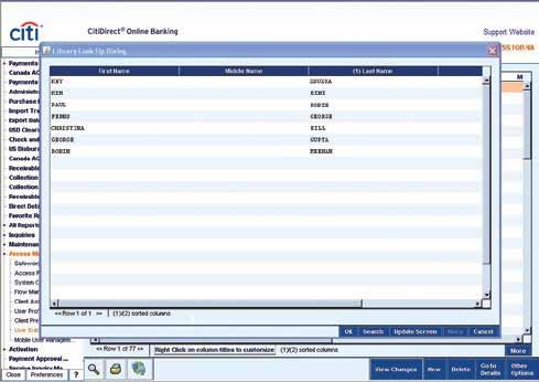 CitiDirect BE Mobile How to set up a new CitiDirect BE Mobile user For Security Managers Once the New button has been clicked the