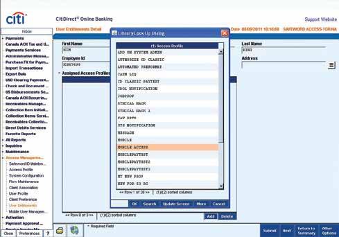 CitiDirect BE Mobile How to set up a new CitiDirect BE Mobile user For Security Managers In the