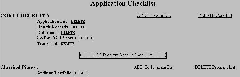 Building the Core and Program Checklists The programs are defined (page 38). You have created the checklist items (page 39). Now it is time to create the checklists. 1.