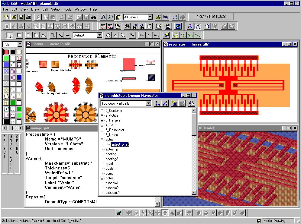 Layout Editor Features Fully hierarchical, cell-based design.