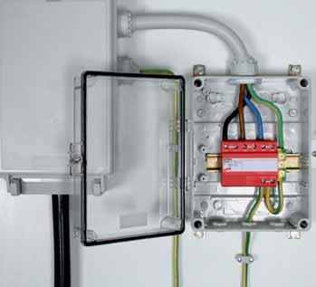 .. H: RADAX Flow spark gap technology with high follow current limitation Energy-coordinated within the Red/Line product family Installation also possible upstream of meter panels due to high