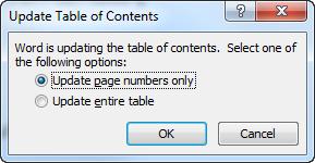 Step-by-step: Creating a Table of Contents 1. Create a blank page to hold the Table of Contents: Position the cursor immediately after the Abstract and choose (Insert tab > Pages > Page Break).