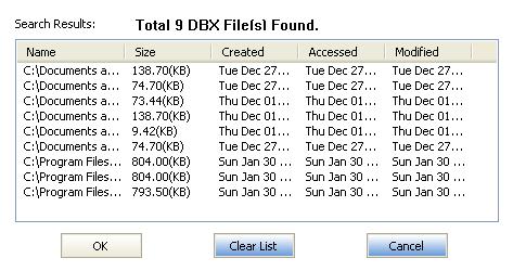Select desired DBX file and click OK.
