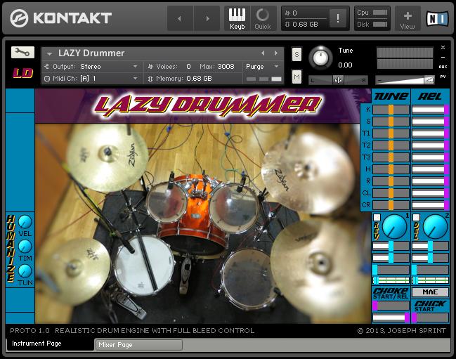 INTRODUCTION - CHAPTER Welcome to LAZY Drummer Operation Manual LAZY Drummer is a realistic full bleed drum engine for Native Instruments Kontakt 4.
