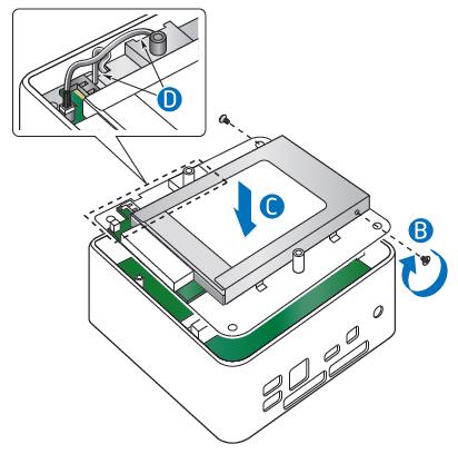 connectors of the SATA daughter card (A). 3.