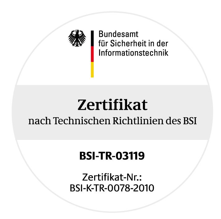 BSI TR-03119 Conformity The BSI TR-03119 certificate N BSI-K-TR-0078-2010 recognizes the ability of the Gemalto Prox-SU and Prox-DU smart card readers to interface with the new German electronic