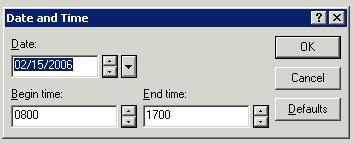 Date and Time The Date and Time Option allows the user to set the Daily Schedule Begin Time and End Time.