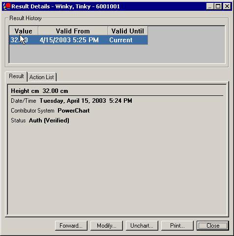 Result tab displays more detailed result information Effective date: [06/01/2006] Version: [1]