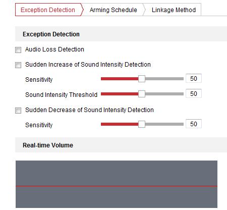 Smart Events You can configure the smart events by following the instructions in this section, including audio exception detection, defocus detection, scene change detection, intrusion detection, and
