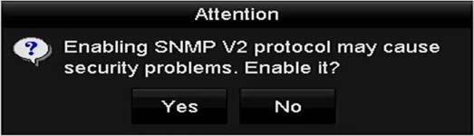 Figure 11. 10 SNMP Settings Interface 5. When you choose the Yes option in step4, configure the following SNMP settings: Trap Address: IP Address of SNMP host. Trap Port: Port of SNMP host. 6.