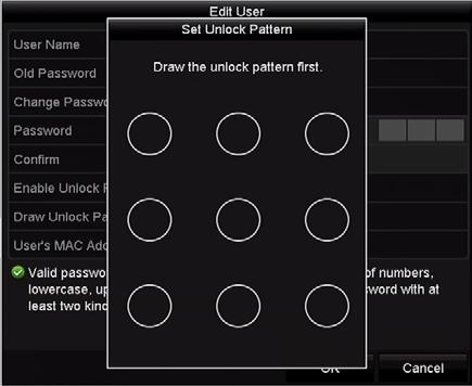 Figure 15. 13 Set Unlock Patter for Admin User 6. Click the of Export GUID to enter the reset password interface to export the GUID file for the admin user account.
