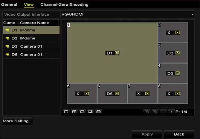 Enable Audio Output: Enables/disables audio output for the selected video output. Volume: Adjust the volume of live view, playback and two-way audio for the selected output interface.
