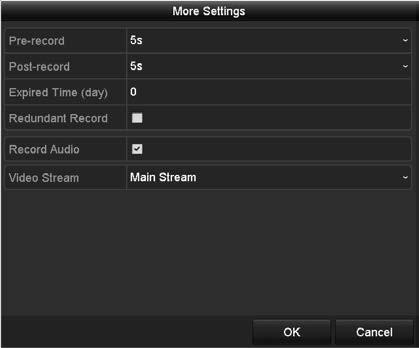 2. Parameters Setting for Recording 1) Select Record tab page to configure. You can configure the stream type, the resolution, and other parameters on your demand. Enable H.
