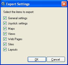 Setup 3. Select the settings yu want t exprt. Figure A.