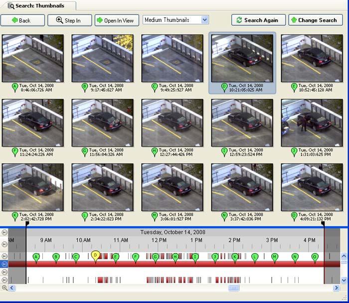 Avigiln Cntrl Center Enterprise Client User Guide Figure B. Search:Thumbnail results tab 2. Select a thumbnail t highlight the vide n the Timeline. 3.