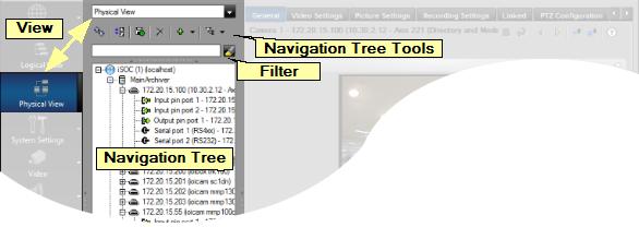 1 View Dropdown - Navigation Tree Pane The View drop-down allows you to choose which components of the system you want to show in the Selection Tree.