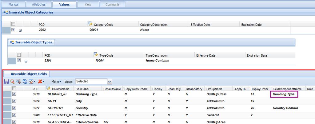 Notes: o If the field to display is a drop-down list, in the FieldComponentName, specify a value that matches a component in the Field Data folder.