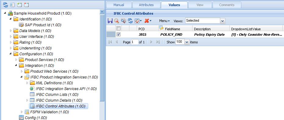 2. Open the SAP Product Id component and enter the basic data in a row, as shown in the following example: Important!