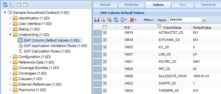 value, and select the row, as shown in the following example: 8. If a column detail has an enumeration list, do the following: 1.