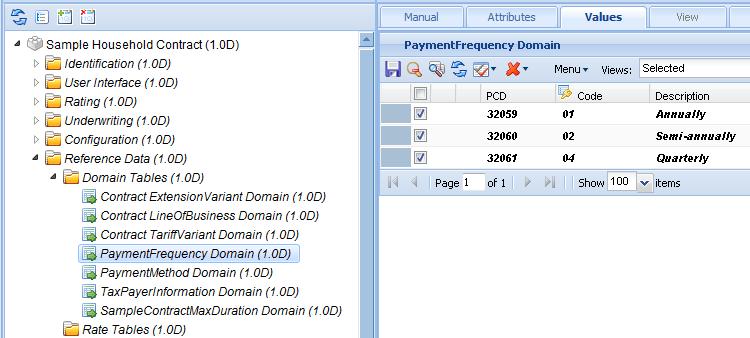 predefined domain tables that you can assemble in products.