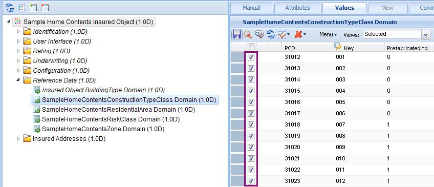 Note: The SAP Insurance Base Library > IFBC Integration Objects > Components > Column Lists folder contains predefined domain tables that you can assemble in products.
