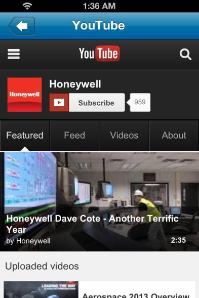 Social Networks Click on any of the social networking sites to visit the Honeywell pages,