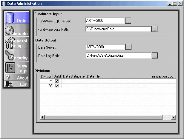 Chapter 5 Configuring and Administering idata 6. Select the check box for each division to be included in the idata build (Figure 5.8). Figure 5.8 Selecting the Divisions (Example) 7.