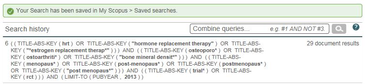 saved searches in My Scopus, click Set alert, then choose the