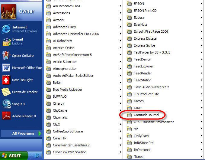 list may not yet be alphabetical) Move your cursor to the Folder to see the programs You ll see