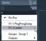 2. Pull down the Routing pop-up menu for a send by clicking in the empty slot, and select the desired routing destination.