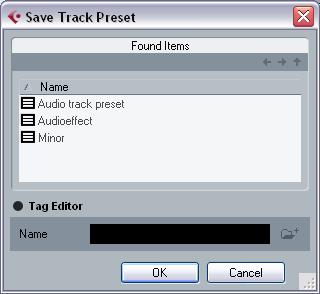 The Presets browser opens, showing a list of all available presets. 3. Select an instrument track preset or VST preset by double-clicking on it.