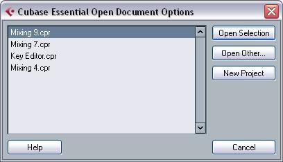 Option Open Default Template Show Open Options Dialog Description The default template is opened, see Setting up a default template on page 289.