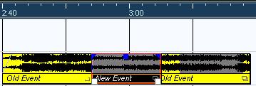 In Replace mode, existing events (or portions of events) that are overlapped by the new recording will be removed.