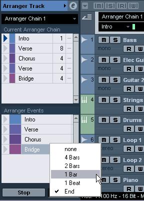 4. Click the Go Back button to go back to the Arranger Editor or close the window by clicking its Close button.