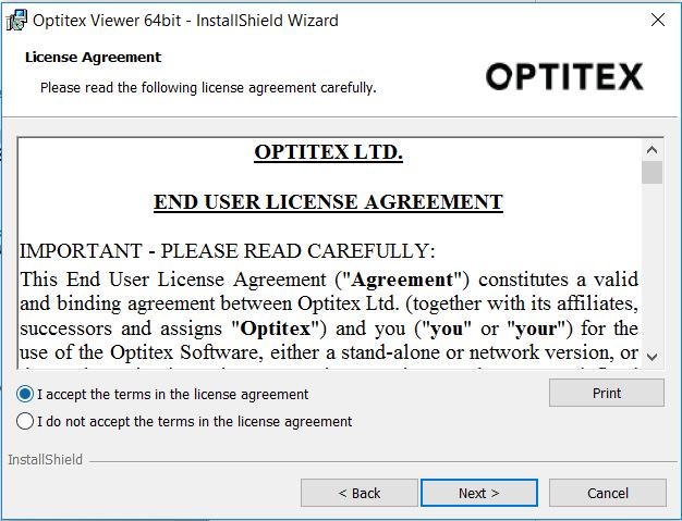 The License Agreement dialog appears. You must accept the terms and license agreement in order to continue installing. 3.